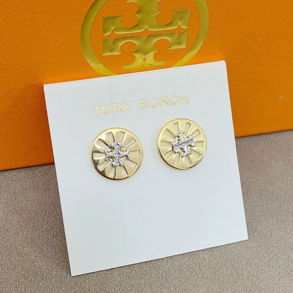 Tory Burch Gold Open Double Circle Hollow Stud Earrings